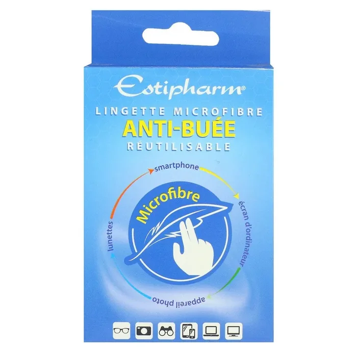 1 lingette microfibre anti-buée réutilisable