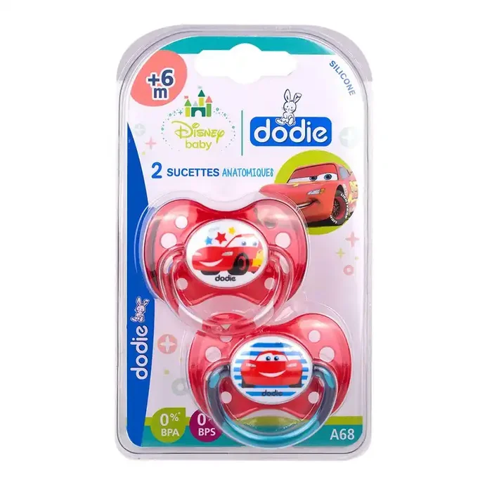 2 sucettes anatomiques +6 mois Cars