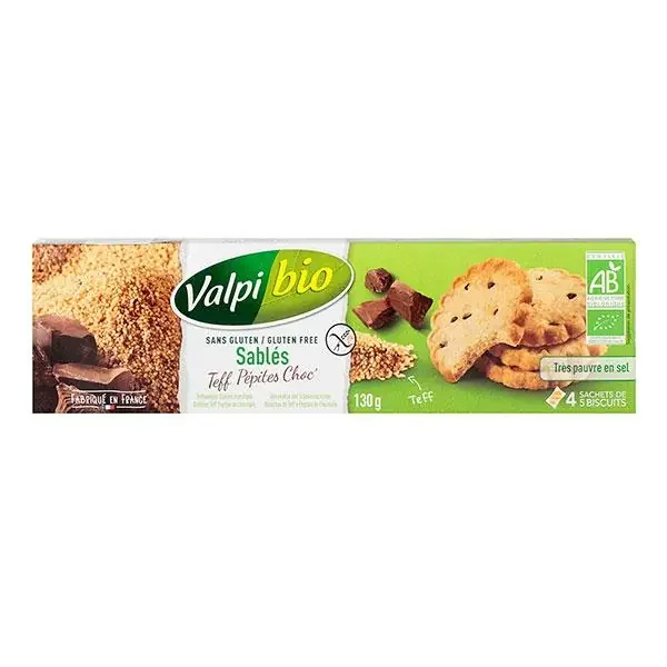 20 sablés bio Teff pépites Choc‘ 130g