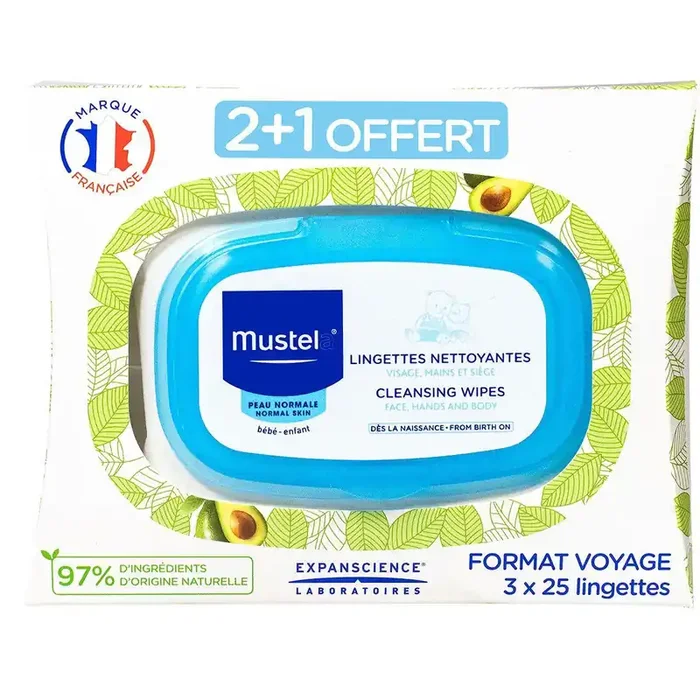 3×25 lingettes nettoyantes