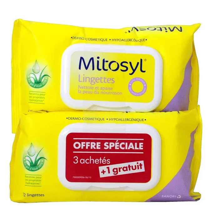 4×72 lingettes nettoyantes aloe vera