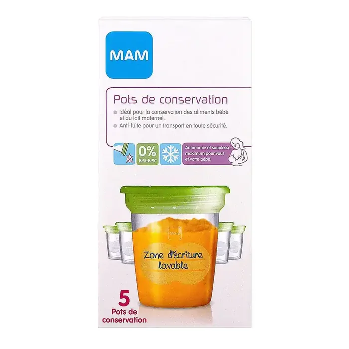 5 pots de conservation 120ml