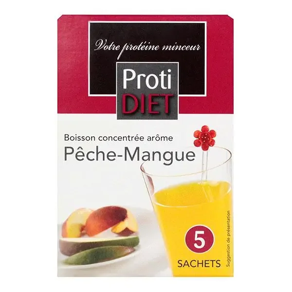 5 Sachets boisson concentrée pêche-mangue