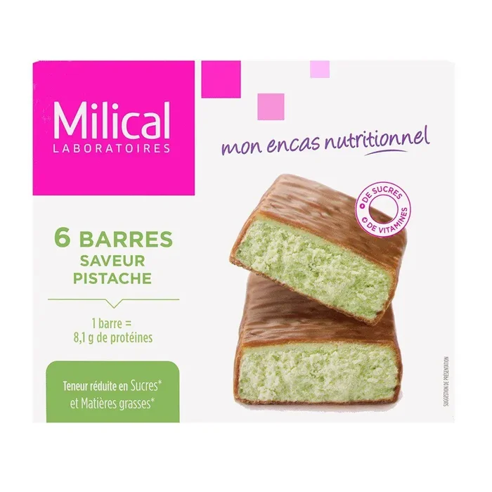 6 barres minceur saveur pistache