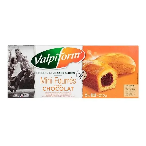 6 mini fourrés saveur chocolat 210g