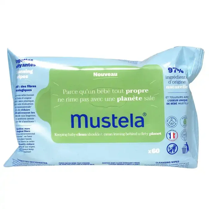 60 lingettes nettoyantes fibre naturelle éco-responsable