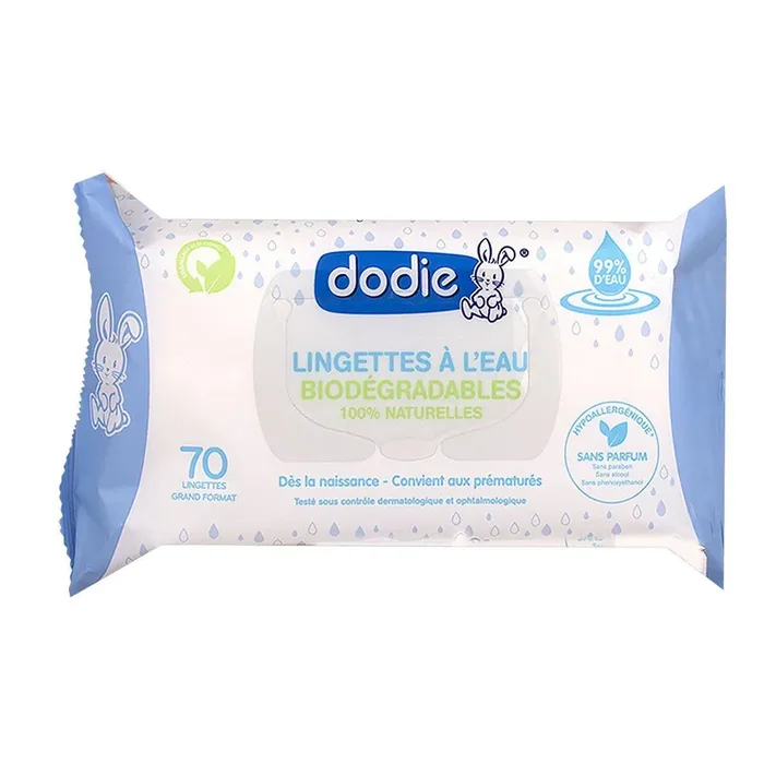70 Lingettes à l‘eau biodégradables