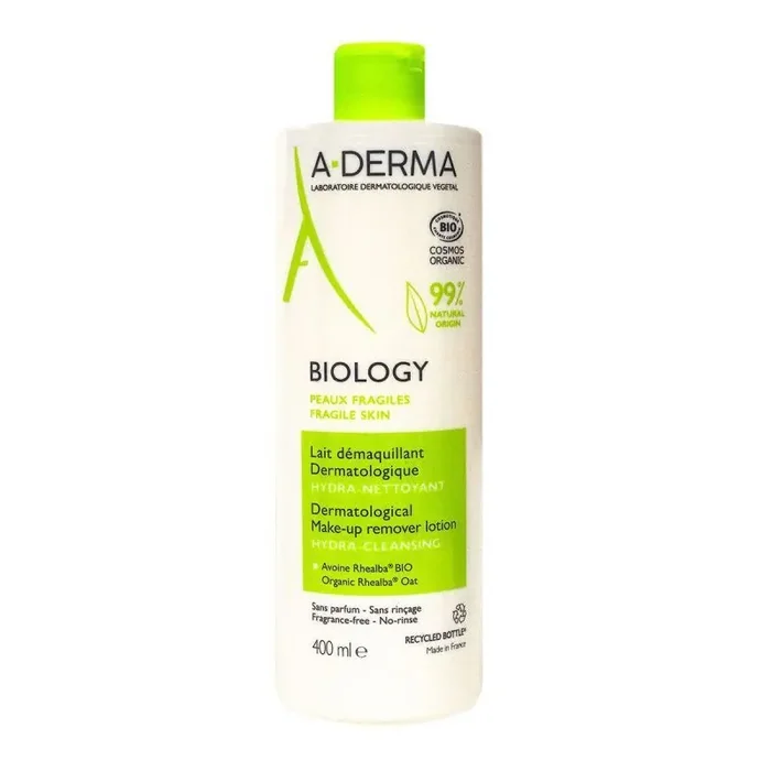 A-DERMA BIOLOGY Lait démaquillant dermatologique hydra-nettoyant 400mL