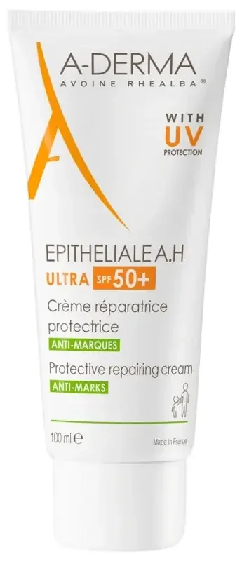 A-Derma Epithélial A.h Ultra 50+ – Crème Réparatrice Protectrice Anti-Marques 100 ml
