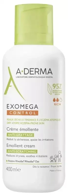 A-Derma Exomega — Control — Crème Émolliente Anti-Grattage 400 ml