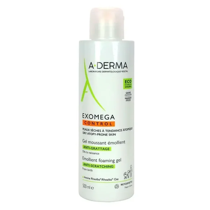 A-derma Exomega Control Gel Moussant Emollient Lavant 500mL