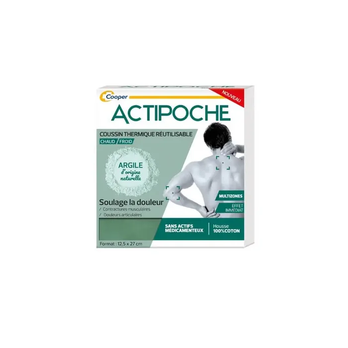 ACTIPOCHE ARGILE COUSSIN THERMIQUE CHAUD FROID MULTIZONES COOPER