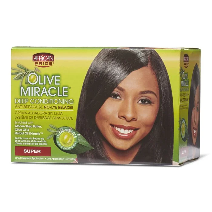 AFRICAN PRIDE OLIVE MIRACLE ≡ Kit Défrisant Anti-Casse “Super”