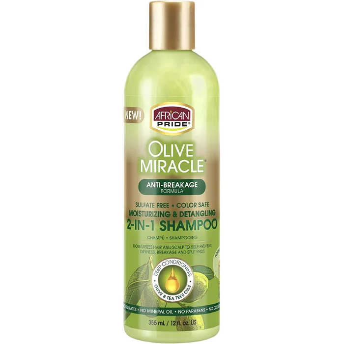 AFRICAN PRIDE OLIVE MIRACLE ≡ Shampooing Démêlant 2 En 1
