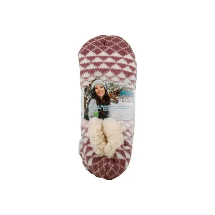 AirPlus Aloe Cabin Footies chausson diamants bois de rose pour femme 36-41