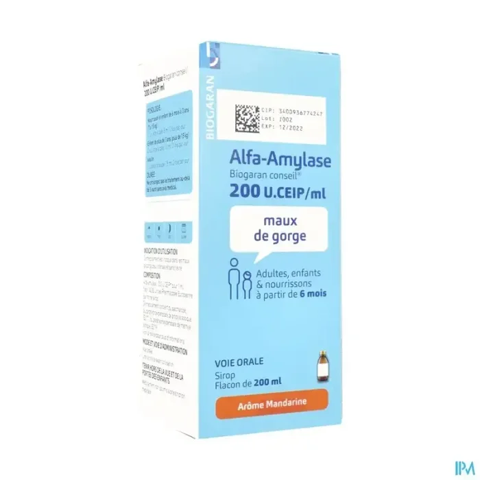 Alfa amylase biogaran 200u ceip/ml sirop 200ml