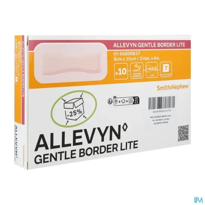 Allevyn gentle border lite pansement 8cm x 15cm 10