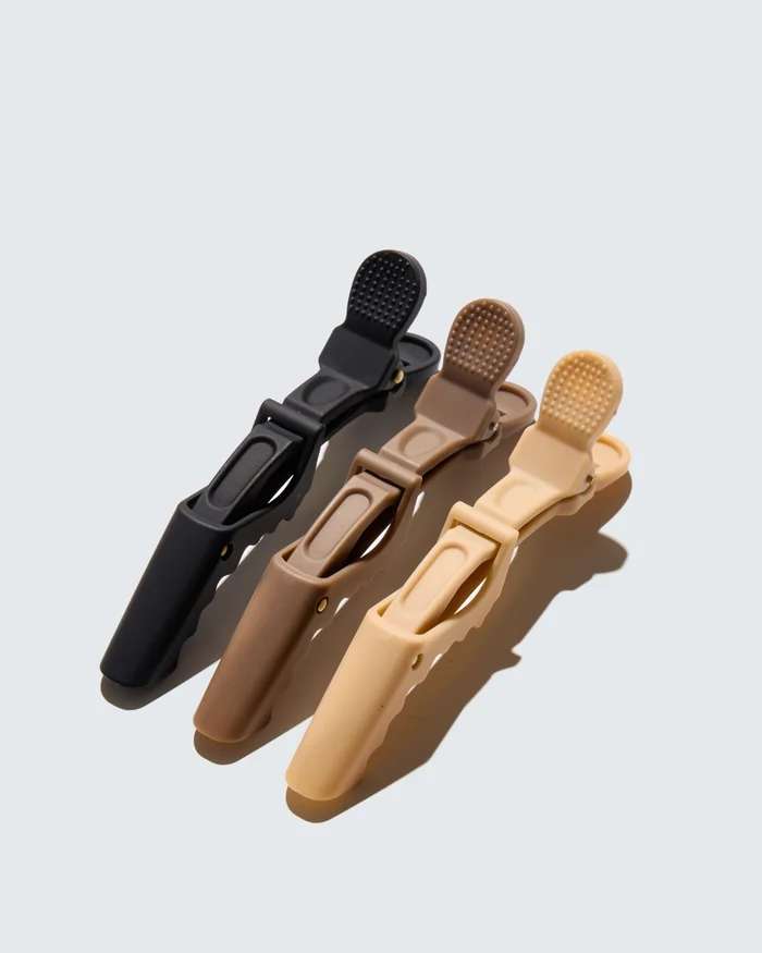 Alligator Hair Clips, 3-Pack, Café