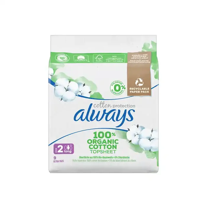Always Cotton Protection 9 serviettes hygieniques taille 2 long