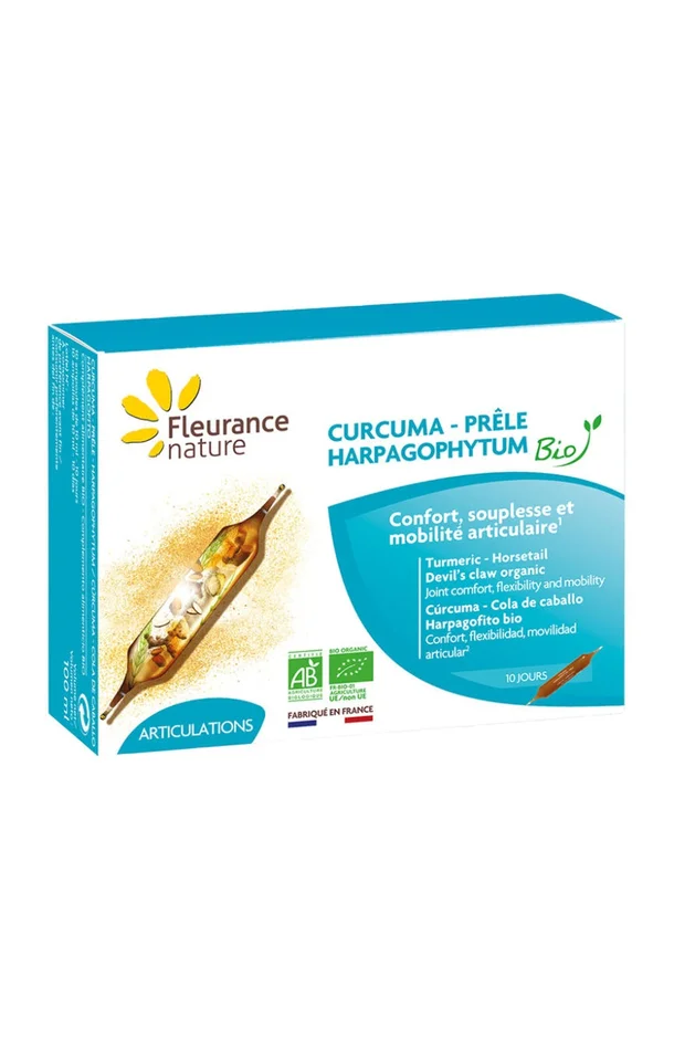 Ampoules confort articulaire bio – Curcuma & prêle – 10 jours