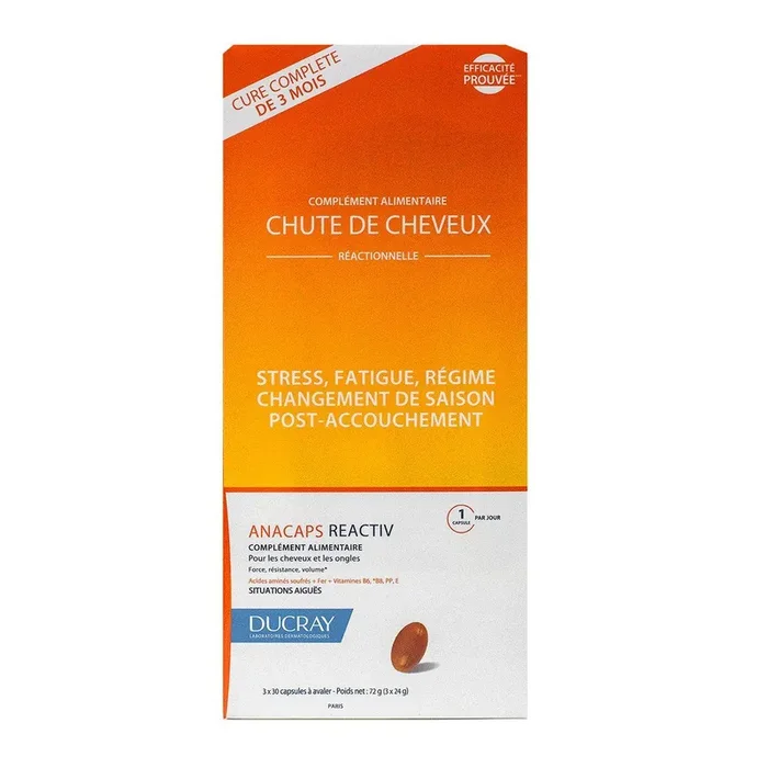 Anacaps Reactiv chute des cheveux 3×30 capsules