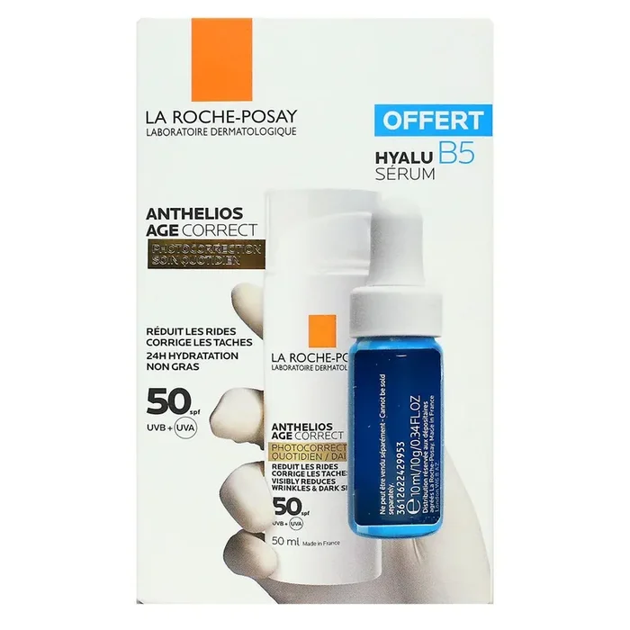 Anthelios crème solaire visage SPF50 50ml + Hyalu B5 sérum 10ml offert