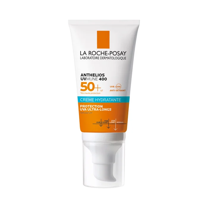 Anthelios UVMUNE 400 – Crème Solaire SPF50+ Visage Hydratante Sans Parfum, 50 ml