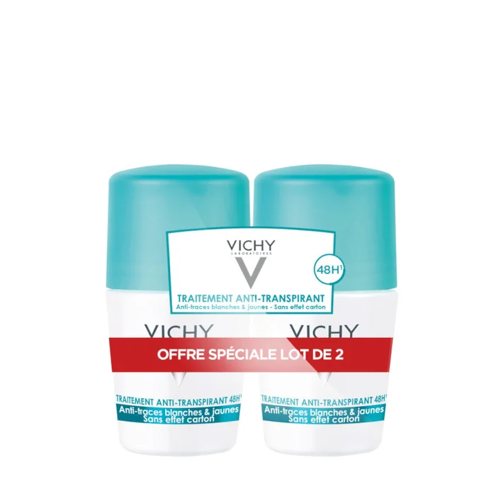 Anti-Transpirant 48H – Déodorant Anti-Traces Roll-On 2×50 ml