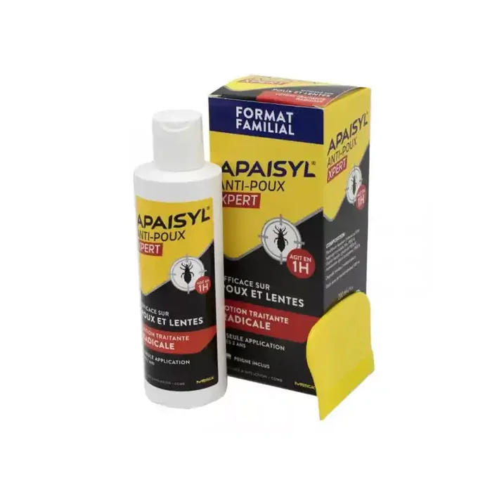 APAISYL XPERT LOTION + PEIGNE ANTI POUX FORMAT FAMILIAL