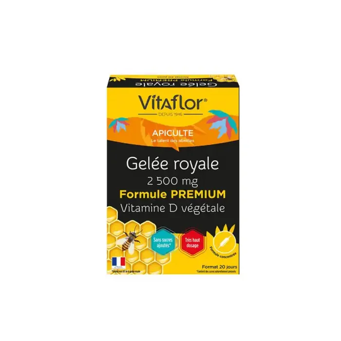 APICULTE GELEE ROYALE 2500MG PREMIUM 20 AMPOULES VITAFLOR