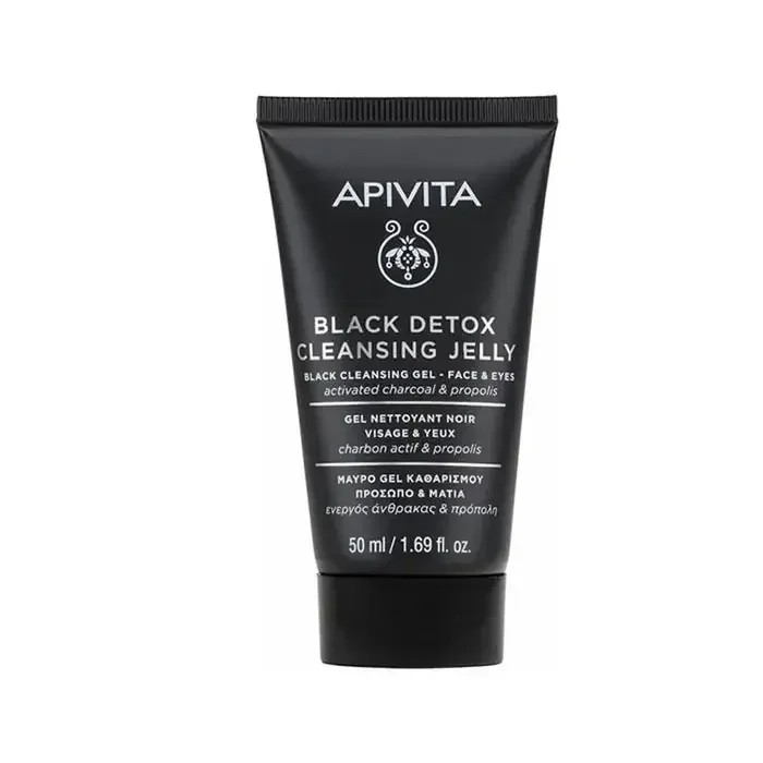 Apivita Black Détox Gel Nettoyant Noir Visage & Yeux 50ml