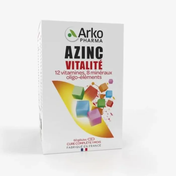 Arko Azinc Vitalité 12 vitamines, 8 minéraux oligo-éléments – Boite 60 gélules