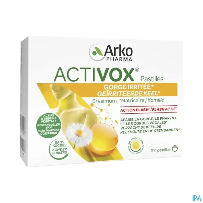 Arkopharma activox pastille sans sucre miel citron 24