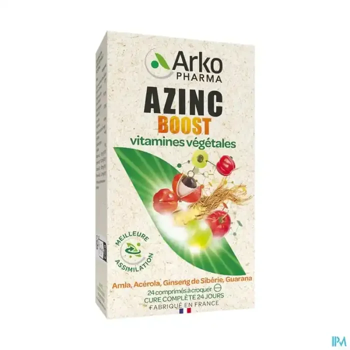 Arkopharma azinc naturel boost comprimé 24