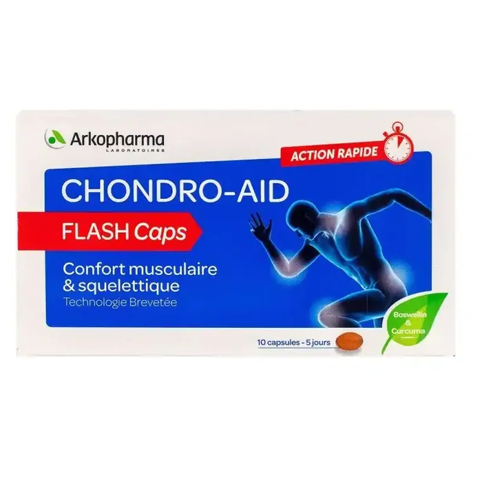 Arkopharma Chondro Aid Flash Caps Confort musculaire et squelettique – Boite de 10 capsules