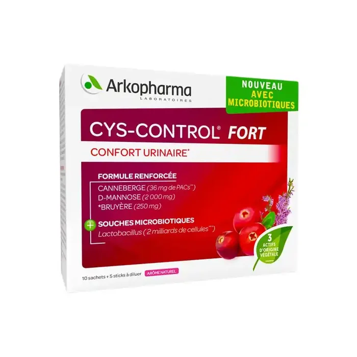 Arkopharma cys control fort avec microbiotiques 10sachets + 5sticks a diluer