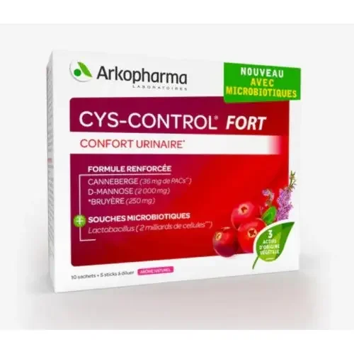 Arkopharma Cys-Control FORT Confort Urinaire – 10 Sachets + 5 Sticks