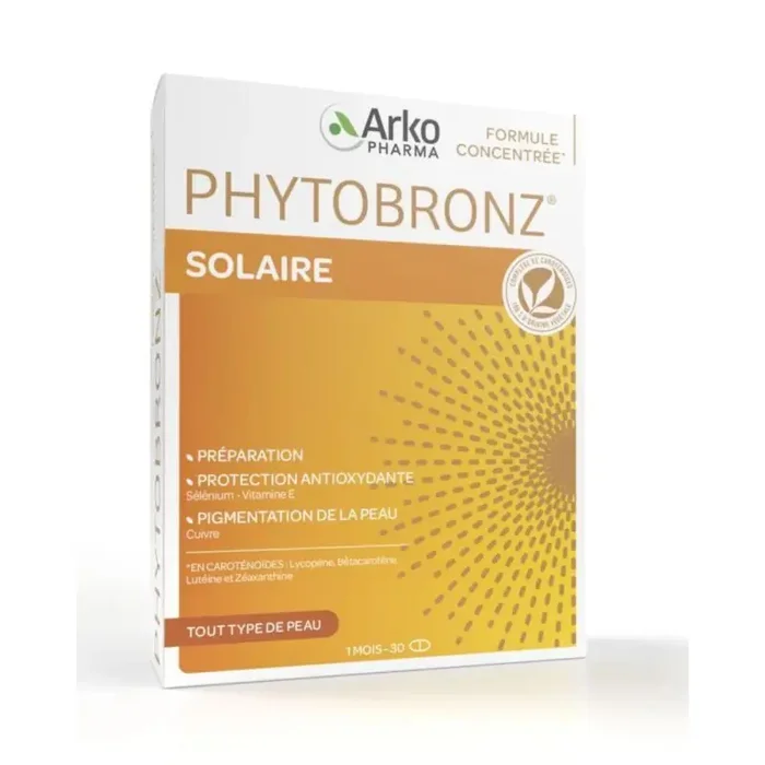 Arkopharma Phytobronz Solaire Préparation globale de la peau – Boite de 30 gélules