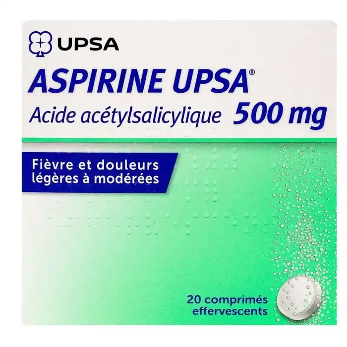 Aspirine Upsa 500mg – 20 comprimés effervescents
