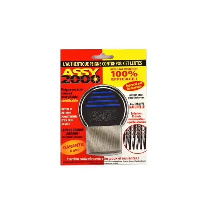Assy 2000 peigne a poux et lentes metal 1 unite