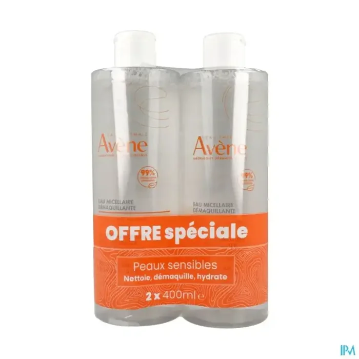 Avène eau micellaire demaquillante 400ml x2