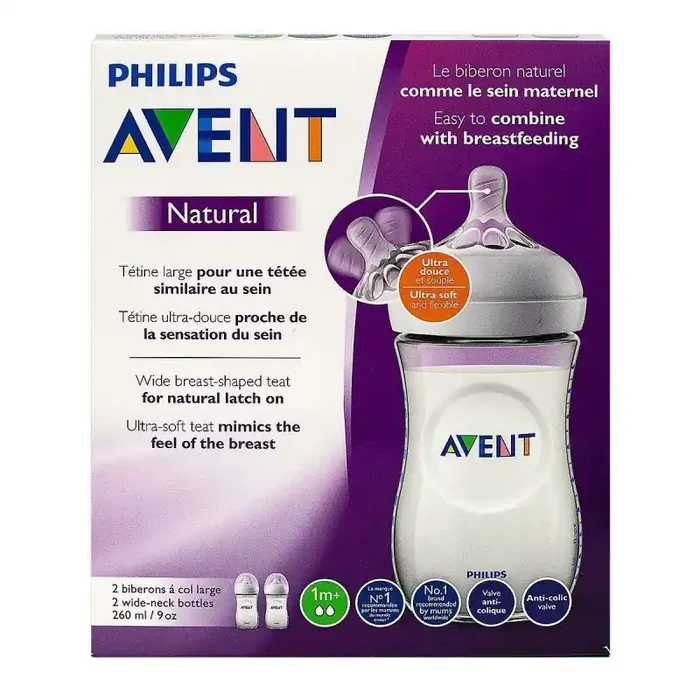 Avent Lot de 2 Biberons Natural 260mL