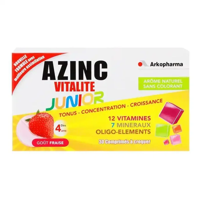Azinc VitalitÉ Junior Fraise Bte 30