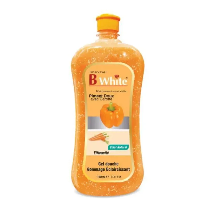 B WHITE ≡ Gel Douche Gommant Et Eclaircissant Carotte & Piment Doux