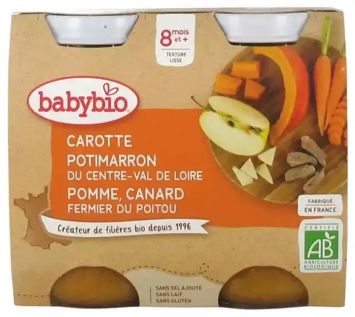 Babybio Carotte Potimarron Pomme d‘Aquitaine & Canard Fermier du Poitou