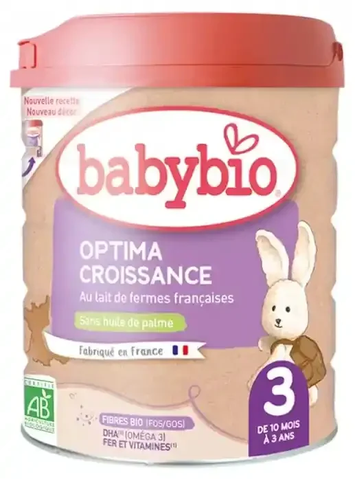 Babybio Optima 3 – Formule Fibres & Bifidus au Lait de Vache Français