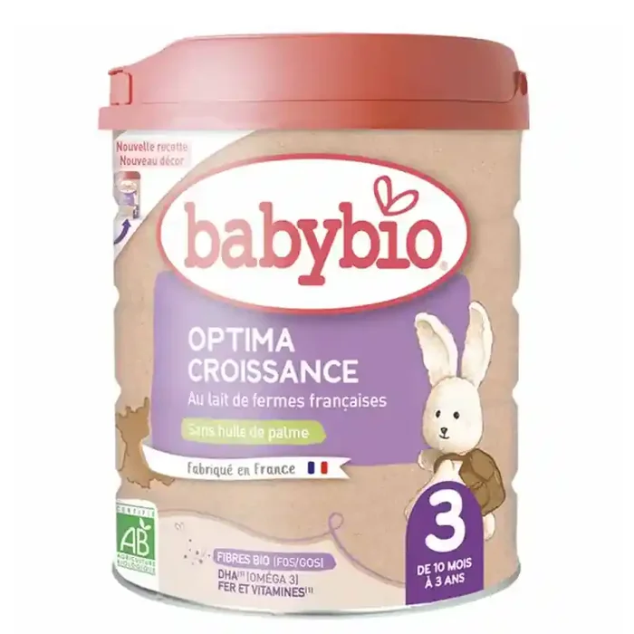Babybio Optima 3 croissance lait en poudre 10 mois à 3 ans 800g