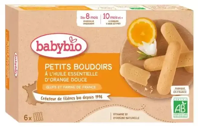 Babybio Petits Boudoirs Huile Essentielle d‘Orange Douce – Farine & Oeuf France