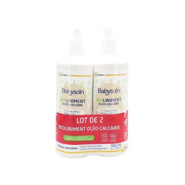 BABYSOIN BIO LINIMENT OLEO CALCAIRE LOT 2 X 750ML COOPER