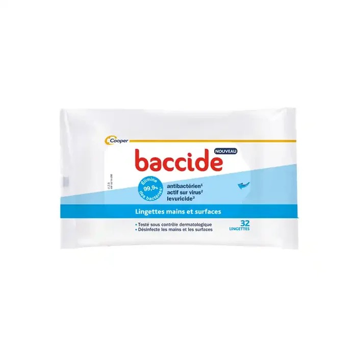 Baccide Lingettes mains et surfaces 32 lingettes